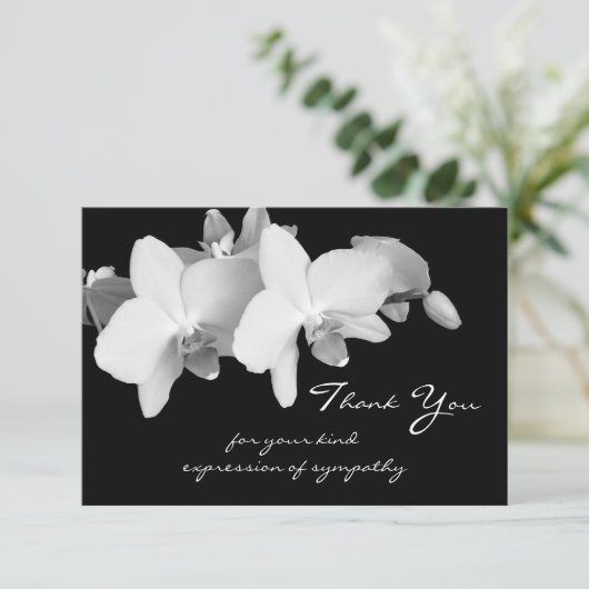Sympathie Dank u Platte Kaart - Orchideeën (Staand voorkant)