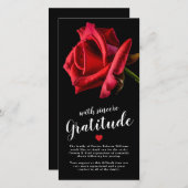 Sympathie Dank u | Red Rose begrafenis Bedankkaart (Voorkant / Achterkant)
