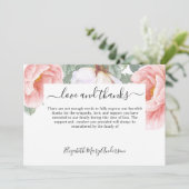 Sympathie Dank u rouwplechtigheid Floral Memorial Bedankkaart (Staand voorkant)