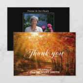 Sympathie DANK U Uitvaart Bos Herfst FOTO Bedankkaart (Voorkant / Achterkant)