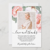 Sympathie Dank u Verdieping Floral Foto Bedankkaart (Voorkant)