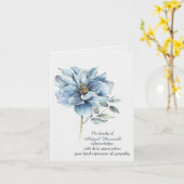 Sympathie Dank u Waterverf Blue Roos Kaart (Gele Bloem)