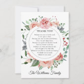 Sympathie Dank u Waterverf Floral Poem FOTO Bedankkaart (Voorkant)