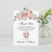 Sympathie Dank u Waterverf roze liefhebbend geheug Bedankkaart (Staand voorkant)