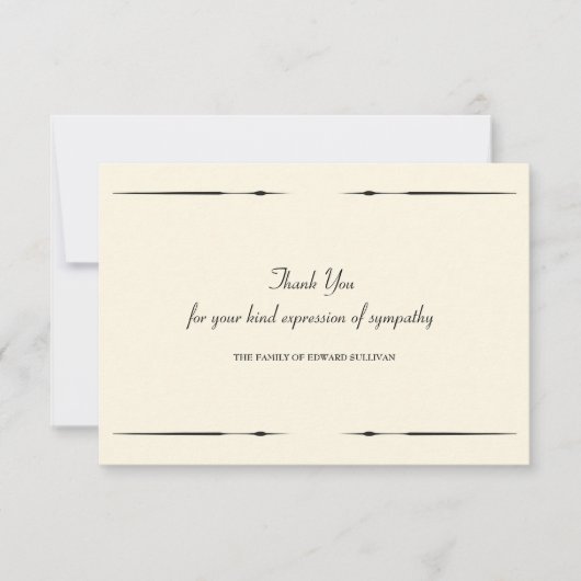 Sympathie Dank u wel Bedankkaart (Voorkant)