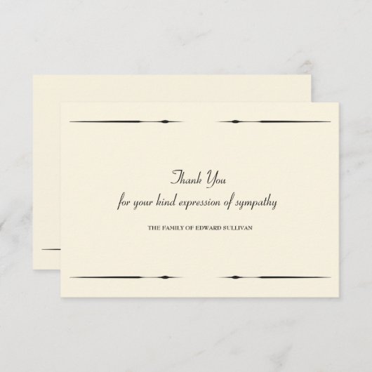 Sympathie Dank u wel Bedankkaart (Voorkant / Achterkant)