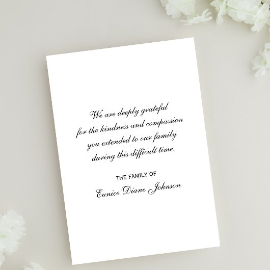 Sympathie Dankjewel 8,9 x 12,7 cm kaart zwart