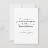 Sympathie Dankjewel 8,9 x 12,7 cm kaart zwart (Achterkant)