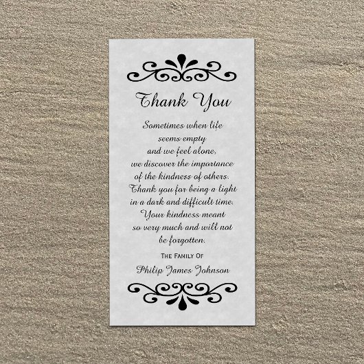 Sympathie Dankjewel Fotokaart Perkament Uitzicht G Bedankkaart