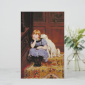 Sympathie (door Briton Riviere) Briefpapier (Staand voorkant)