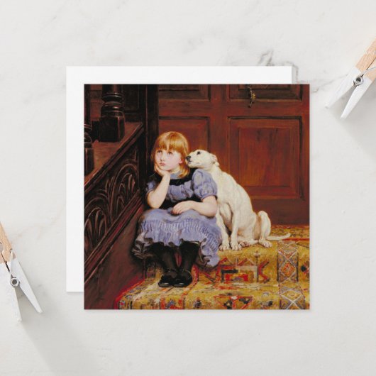 Sympathie (door Briton Riviere) Kaart (Voorkant / Achterkant in situ)