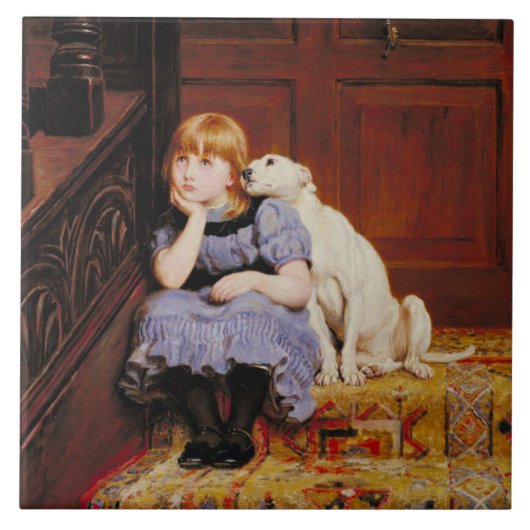 Sympathie (door Briton Riviere) Tegeltje (Voorkant)