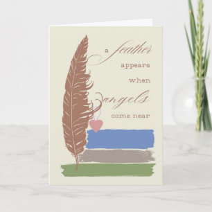 Sympathie Een Veer Verschijnt Wanneer Engelen Psal Kaart