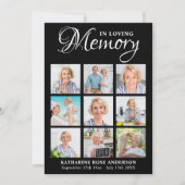 Sympathie Elegant 9 Foto Collage Keepomwille Funer Bedankkaart (Voorkant)