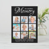 Sympathie Elegant 9 Foto Collage Keepomwille Funer Bedankkaart (Staand voorkant)