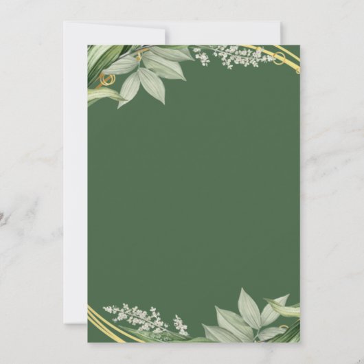 Sympathie Elegant Botanisch Foliage Memorial Kaart (Achterkant)