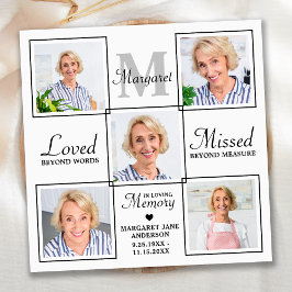 Sympathie Elegant Foto Collage Memorial Funeral Bedankkaart