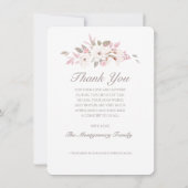 Sympathie Elegante Roze Roos Bloemen Fotobegrafeni Bedankkaart (Achterkant)