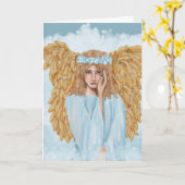 Sympathie en condoleances Kaart met Angel (Gele Bloem)