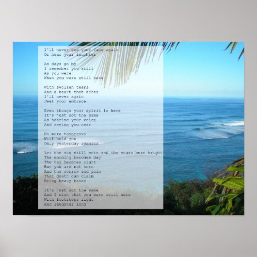 Sympathie en Grief Poem- Zee Hawaii Poster (Voorkant)
