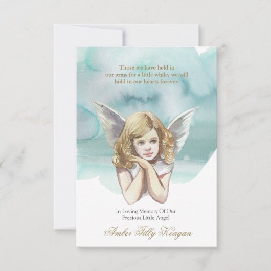 Sympathie Engel Foto Begrafenis Dank u Kaarten (Voorkant)