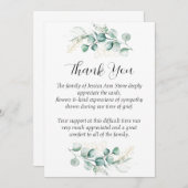 Sympathie Eucalyptus Bloemenbegrafenis Dank u Kaart (Voorkant / Achterkant)