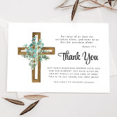 Sympathie Eucalyptus Cross Funeral Bedankkaart