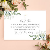 Sympathie Eucalyptus Cross Funeral Bedankkaart