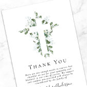 Sympathie Eucalyptus Cross Funeral Bedankkaart