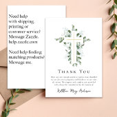 Sympathie Eucalyptus Cross Funeral Bedankkaart