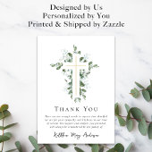 Sympathie Eucalyptus Cross Funeral Bedankkaart