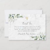 Sympathie Eucalyptus Cross Funeral Bedankkaart (Voorkant)