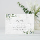 Sympathie Eucalyptus Cross Funeral Bedankkaart (Staand voorkant)