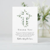 Sympathie Eucalyptus Cross Funeral Bedankkaart (Staand voorkant)
