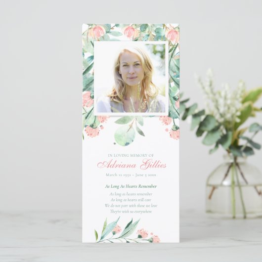 Sympathie Eucalyptus Foto Begrafenis Dank u kaart (Staand voorkant)