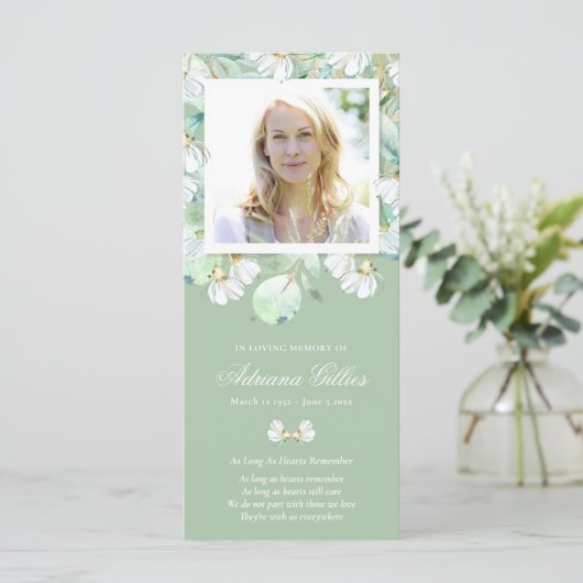 Sympathie Eucalyptus Foto Begrafenis Dank u kaart (Staand voorkant)