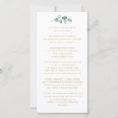 Sympathie Eucalyptus Foto Gold Funeral Prayer (Achterkant)