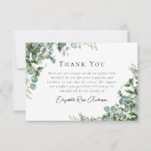 Sympathie Eucalyptus Funeral Bedankkaart (Voorkant)