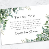 Sympathie Eucalyptus Funeral Bedankkaart
