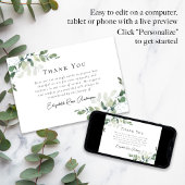 Sympathie Eucalyptus Funeral Bedankkaart