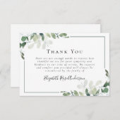 Sympathie Eucalyptus Funeral Bedankt Notitiekaartje (Voorkant / Achterkant)