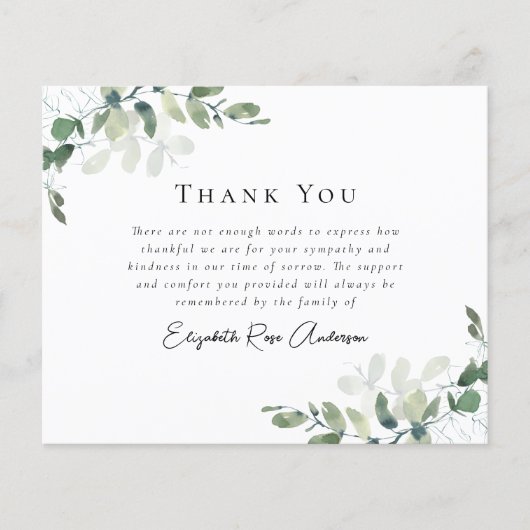 Sympathie Eucalyptus Funeral Hartelijk dank (Voorkant)