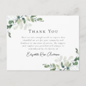 Sympathie Eucalyptus Funeral Hartelijk dank Briefkaart (Voorkant)