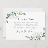 Sympathie Eucalyptus Funeral Hartelijk dank Kaart (Voorkant)