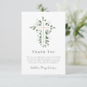 Sympathie Eucalyptus Gold Cross begrafenis Bedankkaart (Staand voorkant)