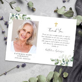 Sympathie Eucalyptus kruisfoto begrafenis Bedankkaart