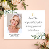 Sympathie Eucalyptus kruisfoto begrafenis Bedankkaart