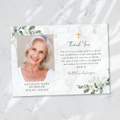 Sympathie Eucalyptus kruisfoto begrafenis Bedankkaart