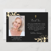 Sympathie Eucalyptus kruisfoto begrafenis Bedankkaart (Voorkant)