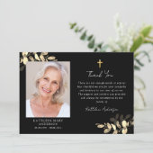 Sympathie Eucalyptus kruisfoto begrafenis Bedankkaart (Staand voorkant)